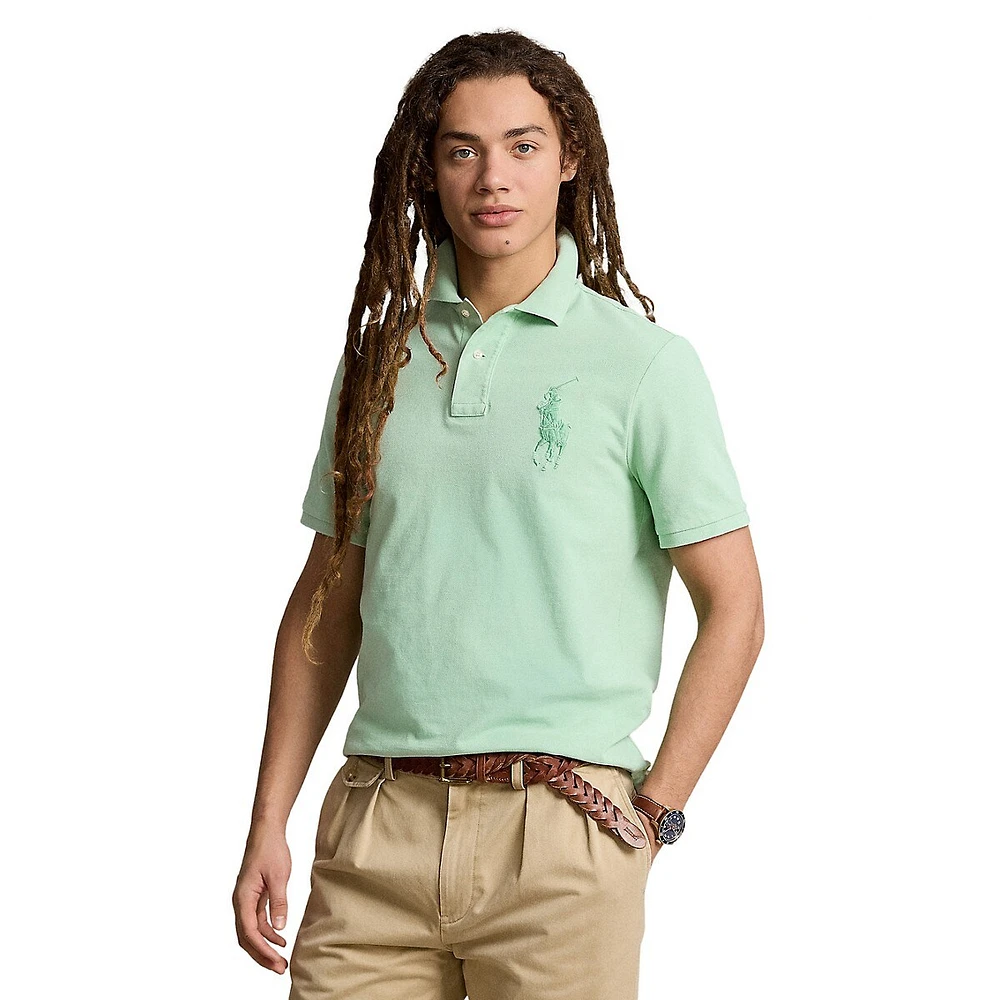 Slim-Fit Big Pony Mesh Polo Shirt