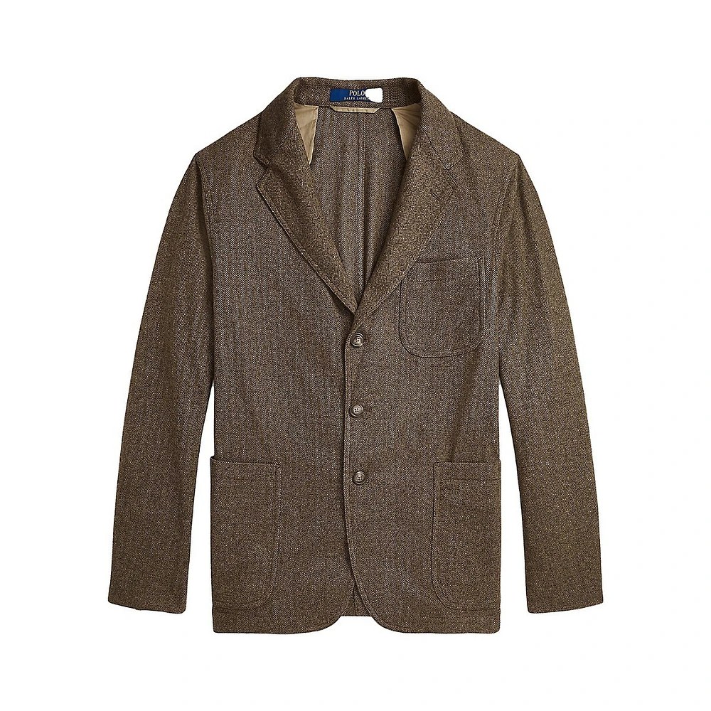 Modern-Fit Herringbone Patch-Pocket Sport Coat