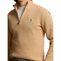 ​Double-Knit Mesh Quarter-Zip Pullover