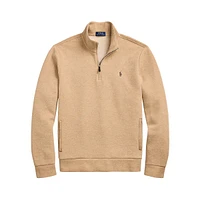 ​Double-Knit Mesh Quarter-Zip Pullover