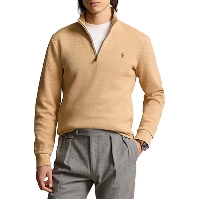 ​Double-Knit Mesh Quarter-Zip Pullover