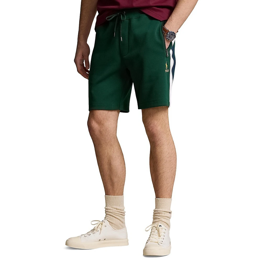 Double-Knit Side-Striped Shorts