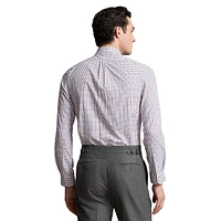 Classic-Fit Plaid Stretch Poplin Shirt