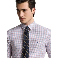 Classic-Fit Plaid Stretch Poplin Shirt