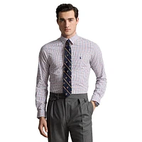 Classic-Fit Plaid Stretch Poplin Shirt