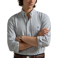 Classic-Fit Plaid Stretch Poplin Shirt