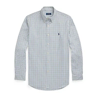 Classic-Fit Plaid Stretch Poplin Shirt