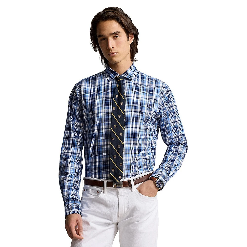 Classic-Fit Plaid Oxford Shirt