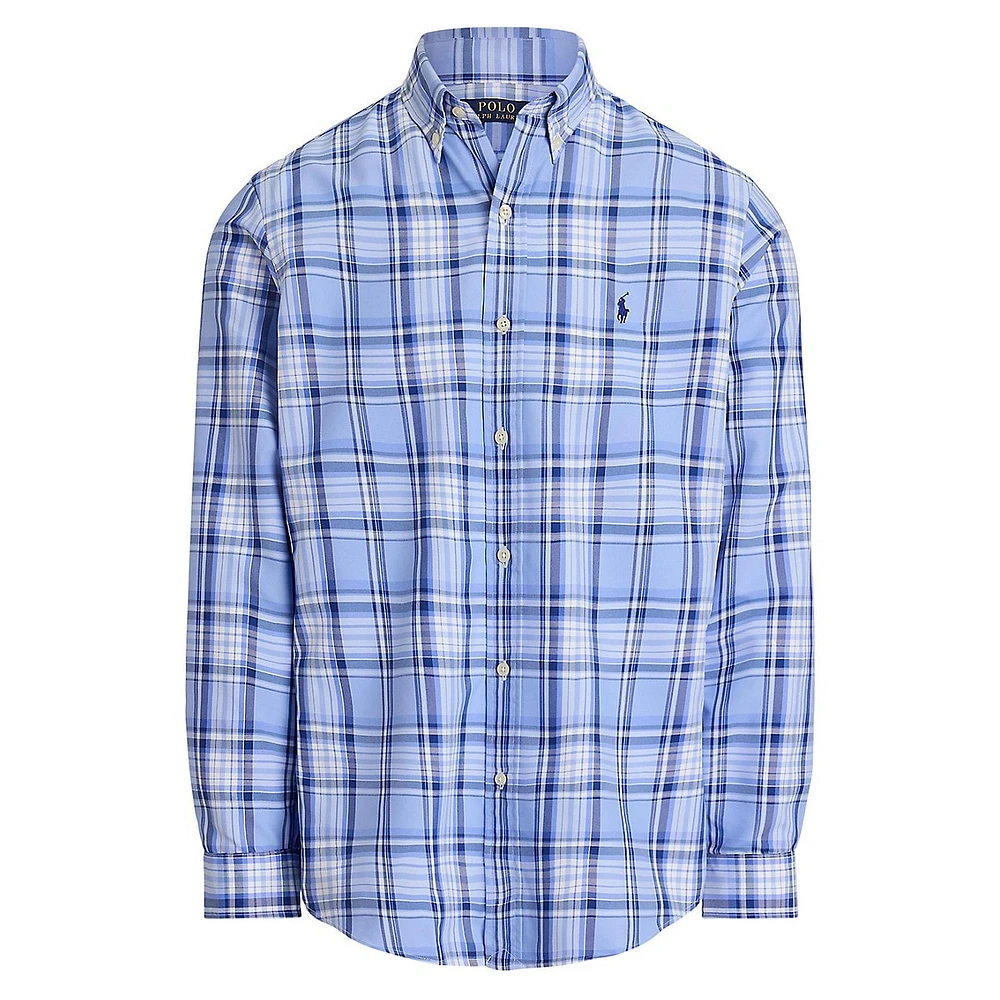 Classic-Fit Plaid Oxford Shirt