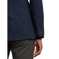 Modern-Fit Wool-Blend Herringbone Knit Blazer