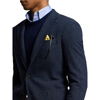 Modern-Fit Wool-Blend Herringbone Knit Blazer