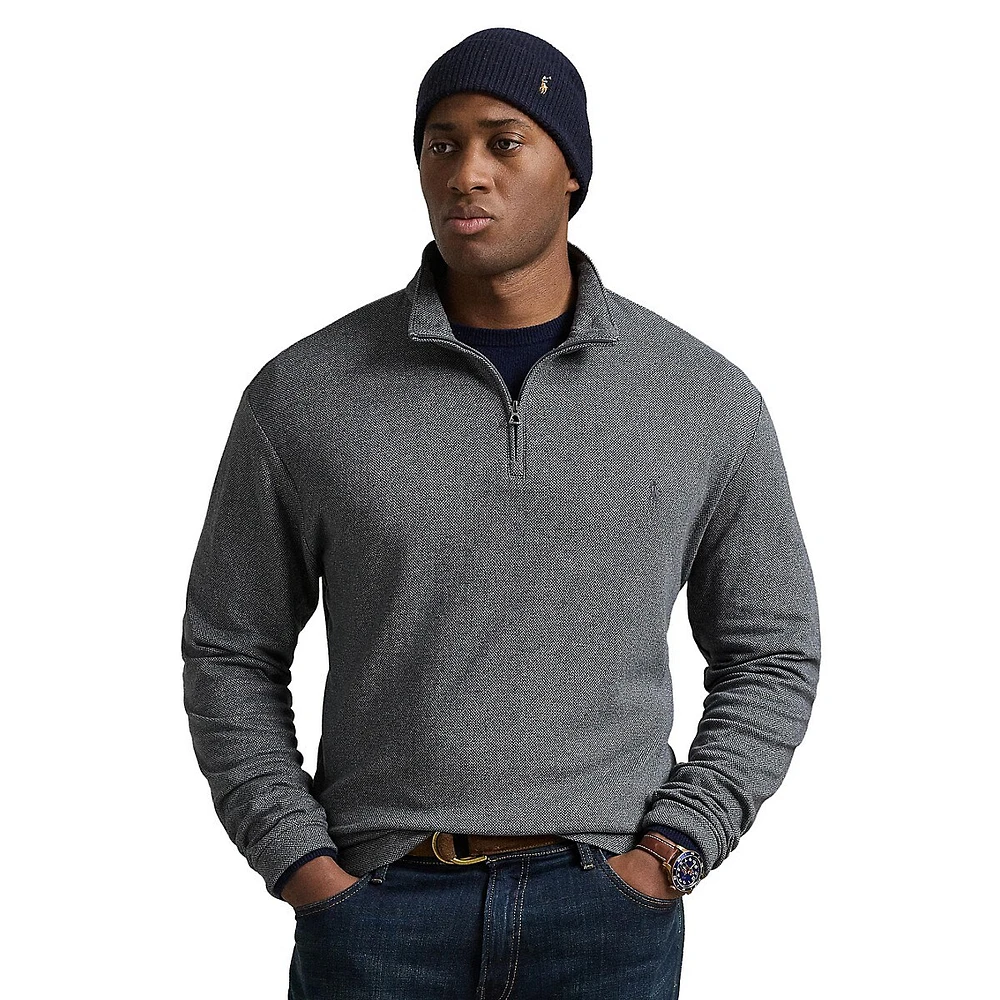 Big & Tall Luxury Jersey Herringbone Pullover