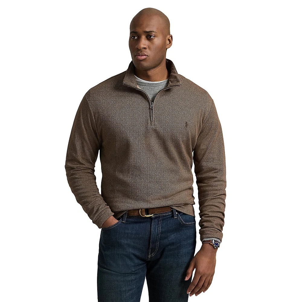 Big & Tall Luxury Jersey Herringbone Pullover