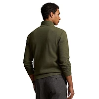 Mockneck Quarter-Zip Double-Knit Jacquard Pullover