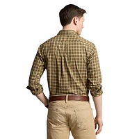 Classic-Fit Sanded Twill Plaid Pocket Shirt