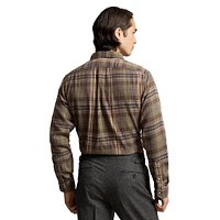 Classic-Fit Plaid Brushed Flannel Shirt