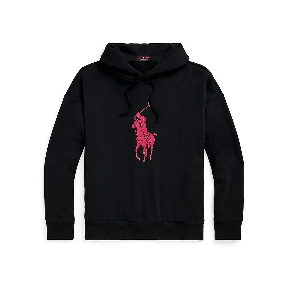 Pink Pony Relaxed-Fit Fleece Hoodie