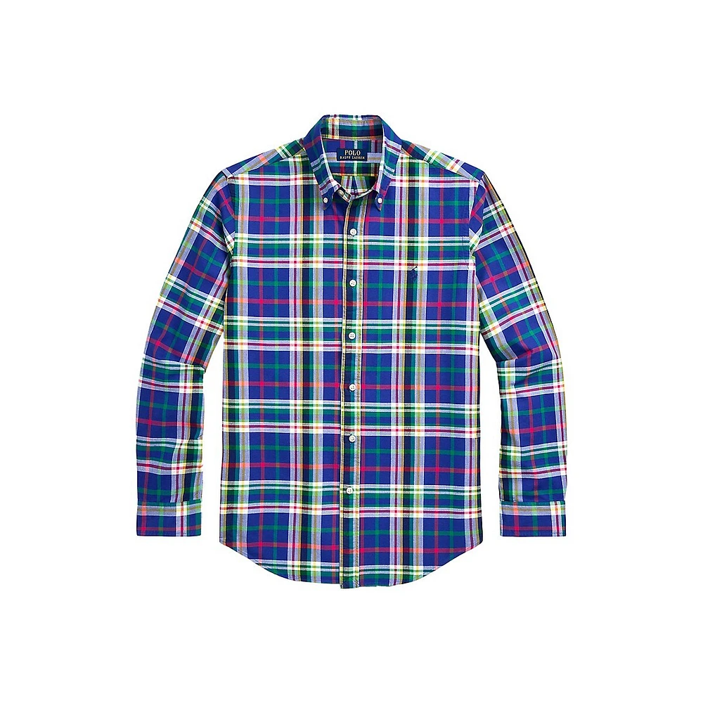 Classic-Fit Madras Oxford Shirt