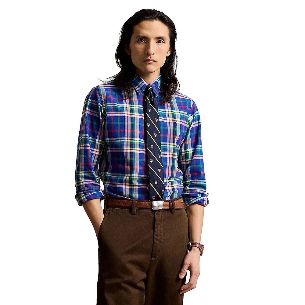 Classic-Fit Madras Oxford Shirt