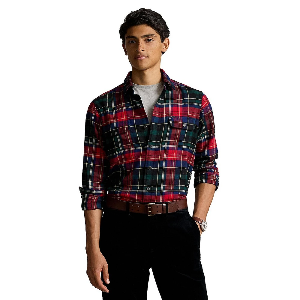 Classic-Fit Plaid Flannel Workshirt