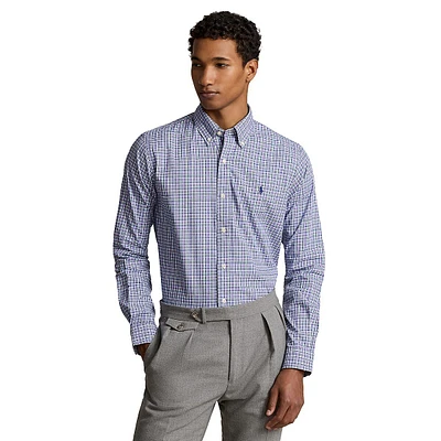 Classic-Fit Sanded Twill Plaid Shirt