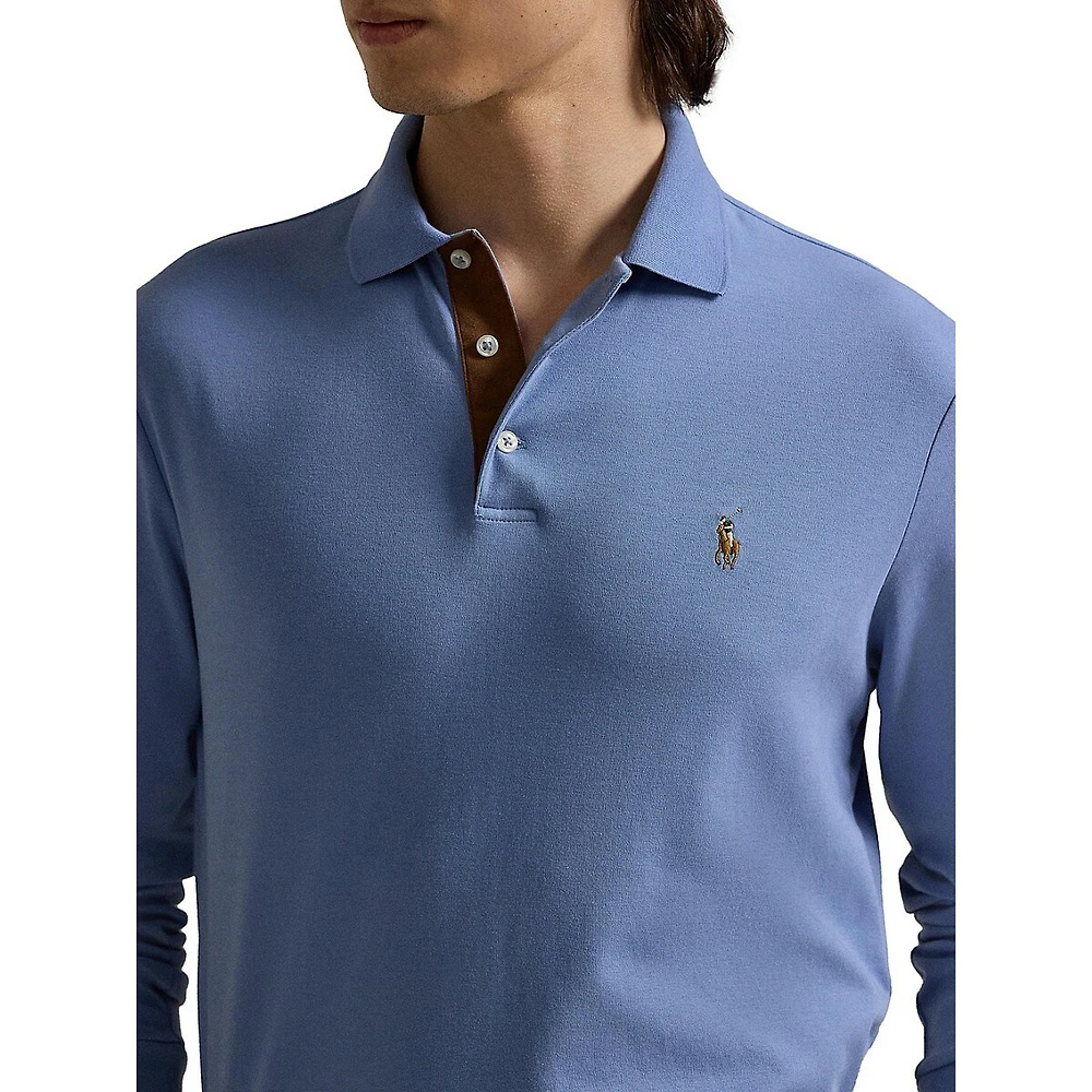 Classic-Fit Long-Sleeve Cotton Polo Shirt