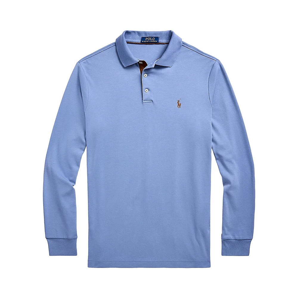 Classic-Fit Long-Sleeve Cotton Polo Shirt