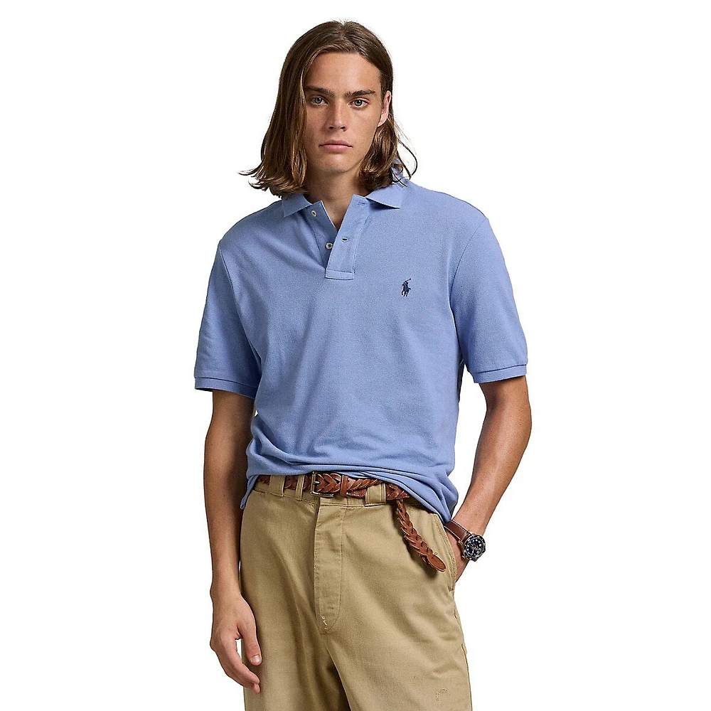 Custom-Slim Fit Mesh Polo Shirt