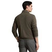 Shawl-Collar Double-Knit Jersey Pullover