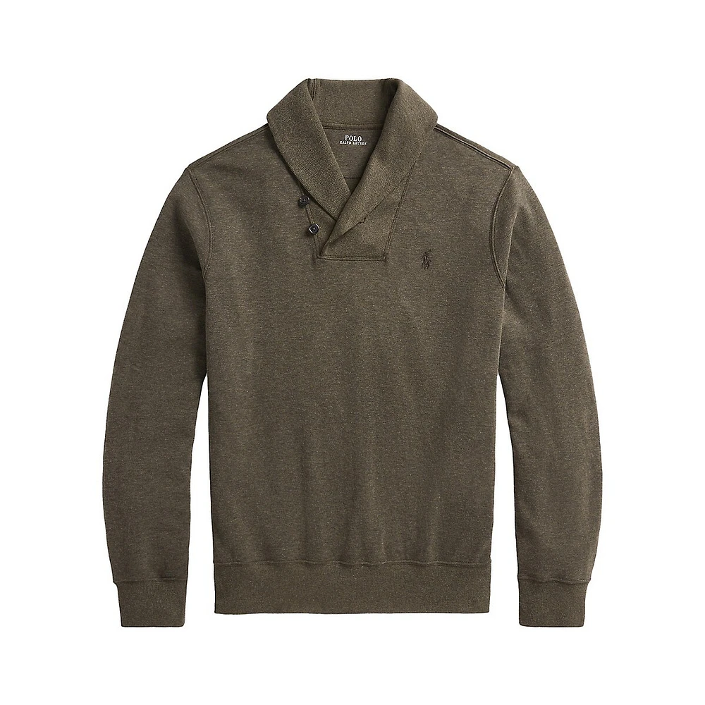 Shawl-Collar Double-Knit Jersey Pullover