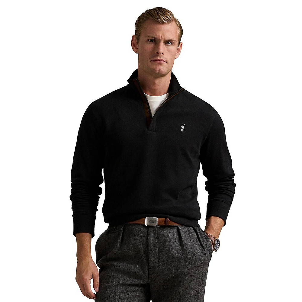 Luxury Jersey Quarter-Zip Pullover