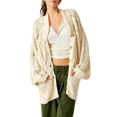 Oversized Cable-Knit Cardigan