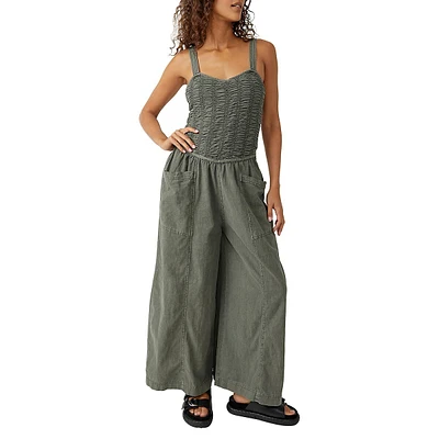 Forever Always Ruched-Bodice Jumpsuit