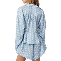 Beauty Sleep 2-Piece Printed Peplum Top & Shorts Pyjama Set