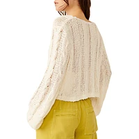 Robyn Open-Knit Cropped Cardigan