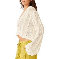 Robyn Open-Knit Cropped Cardigan