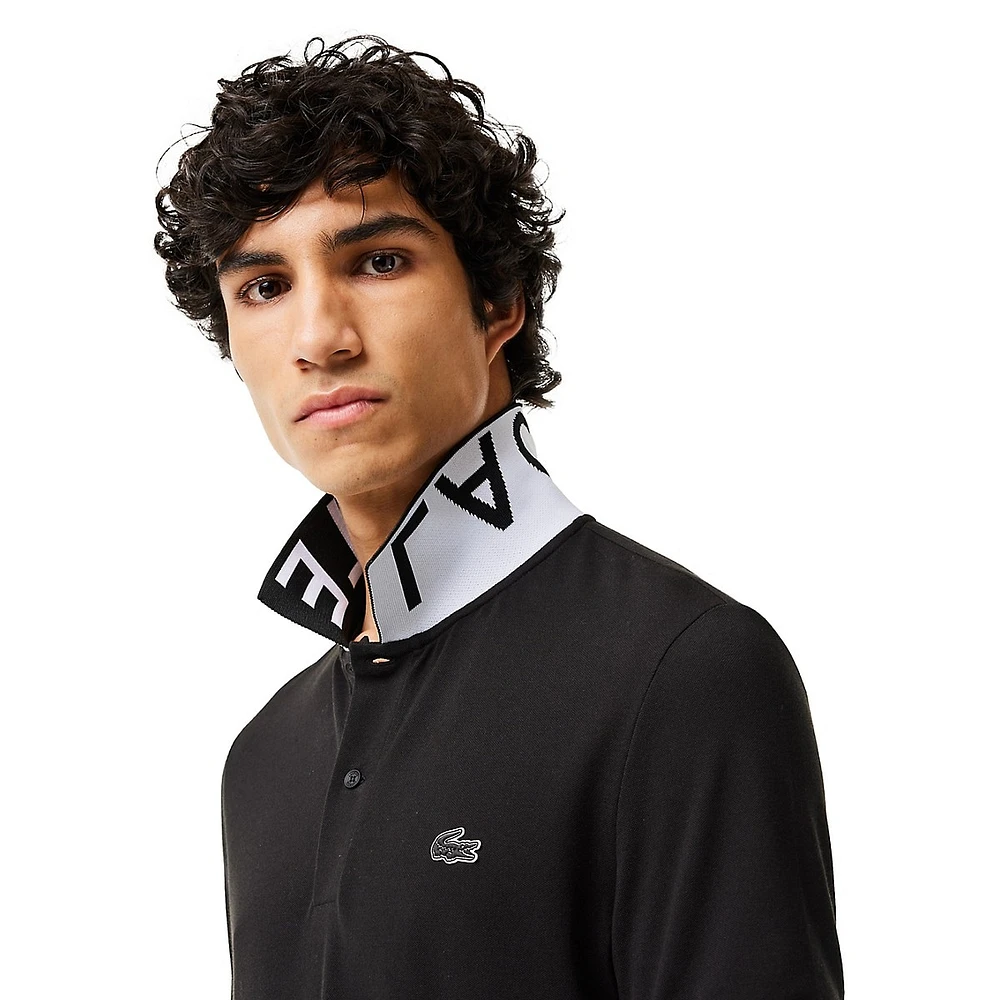 Lacoste Movement Slim-Fit Logo-Lettered Polo Shirt