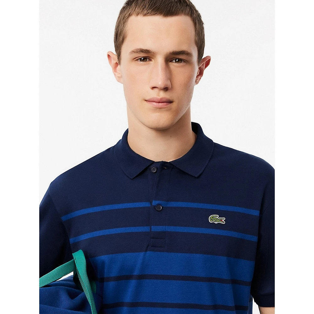 Gradient Stripe Interlock Polo Shirt