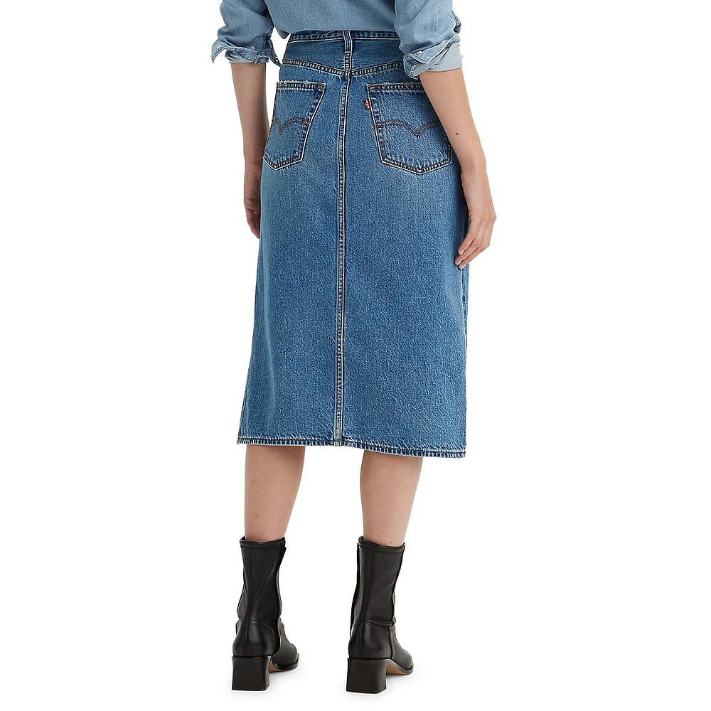 Side-Slit Denim Skirt Artist Divided