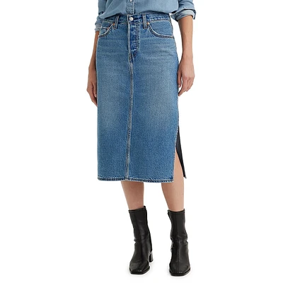 Side-Slit Denim Skirt Artist Divided