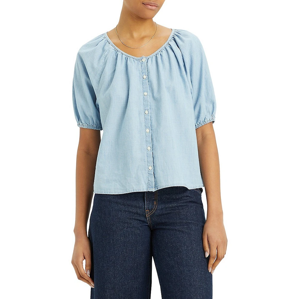 Leanne Puff-Sleeve Blouse