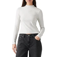 Effortless Slim-Fit Mockneck Long-Sleeve Top