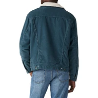 Relaxed-Fit Teddy-Lined Denim Trucker Jacket