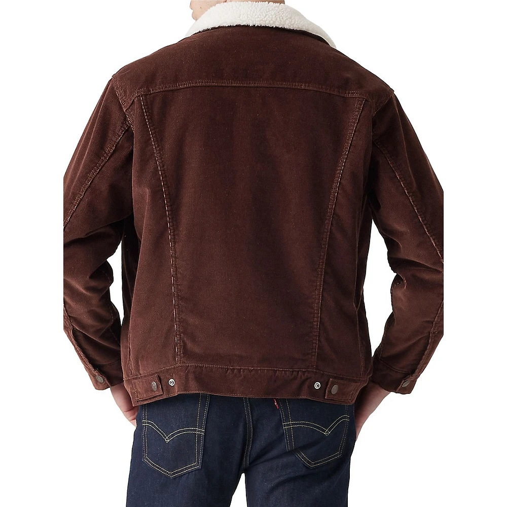 Relaxed-Fit Teddy-Lined Trucker Jacket