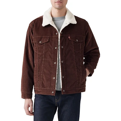 Relaxed-Fit Teddy-Lined Trucker Jacket