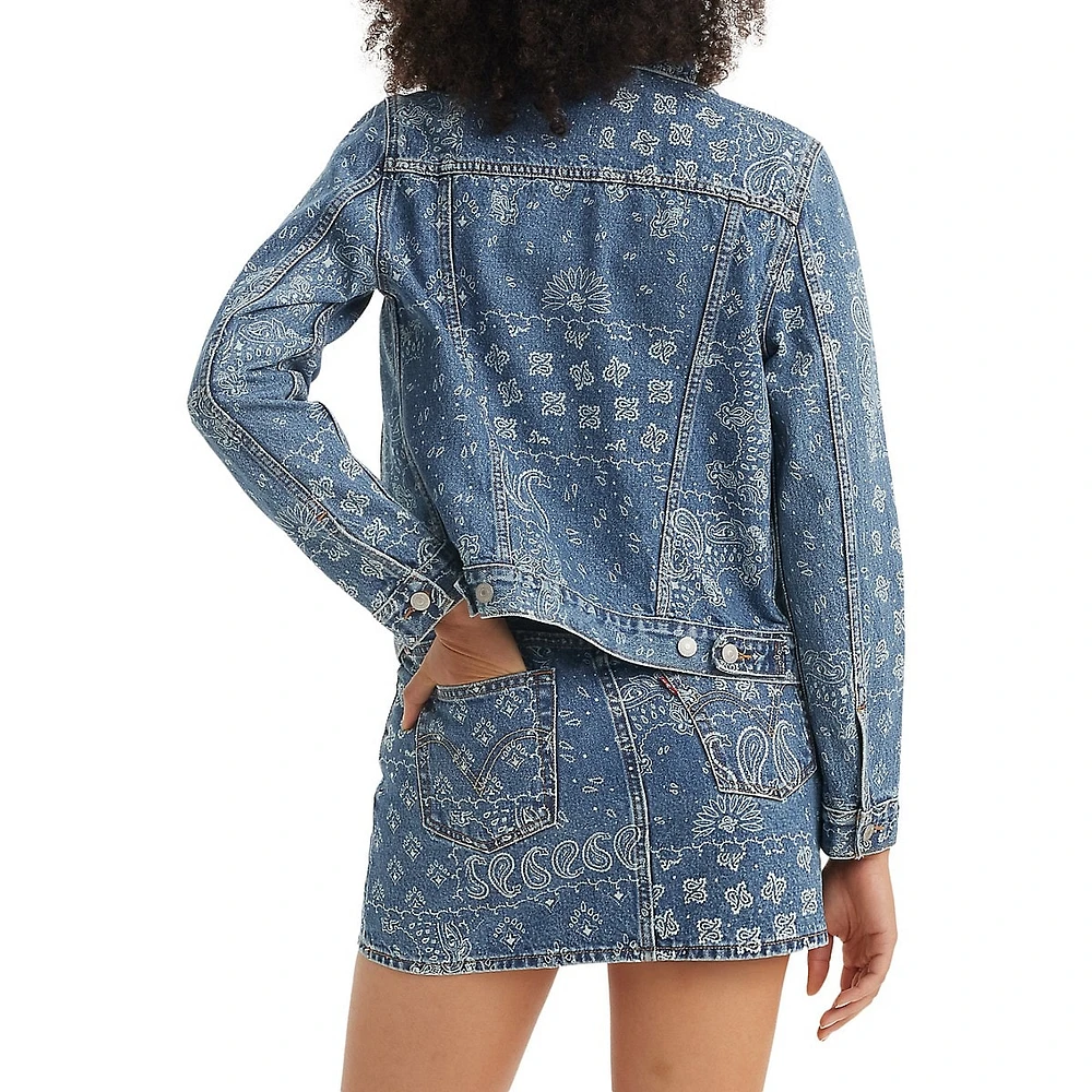 Original Trucker Jacket - Bandana Tile Indigo Print