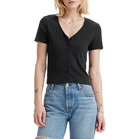 Muse Ribbed Short-Sleeve Top