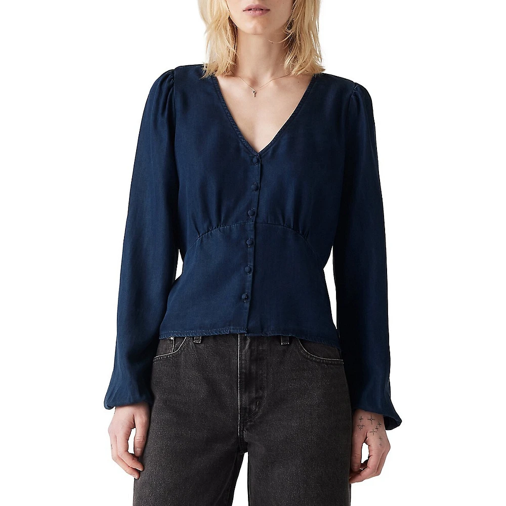 Dolores Slim-Fit Tie-Back Blouse