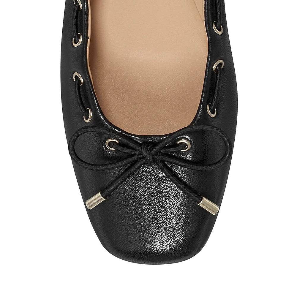 Letizia Leather Lace-Up Ballet Flats