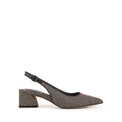 Racer Herringbone Slingback Pumps